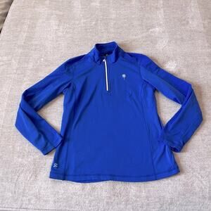 Daily Sports Blue Long Sleeve Mock Quarter Zip Size M Women's Golf
